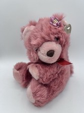 Vintage 1980s Summit Heartwarmers Plush Teddy Bear Pink Heart Tag Rare 9"