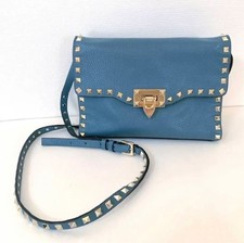 Valentino Garavani Rockstud Blue Shoulder Bag 2WAY Leather Used