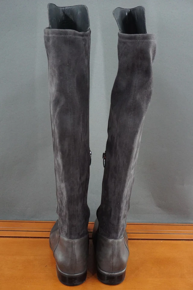 Женские сапоги Via Spiga Itala 9 темно-серые выше колена кожа замша боковая молния - Изображение 4 из 4