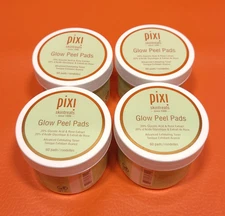 Pixi Skintreats Glow Peel Advanced Exfoliating Toner Pads 60 Count Jar Lot of 4