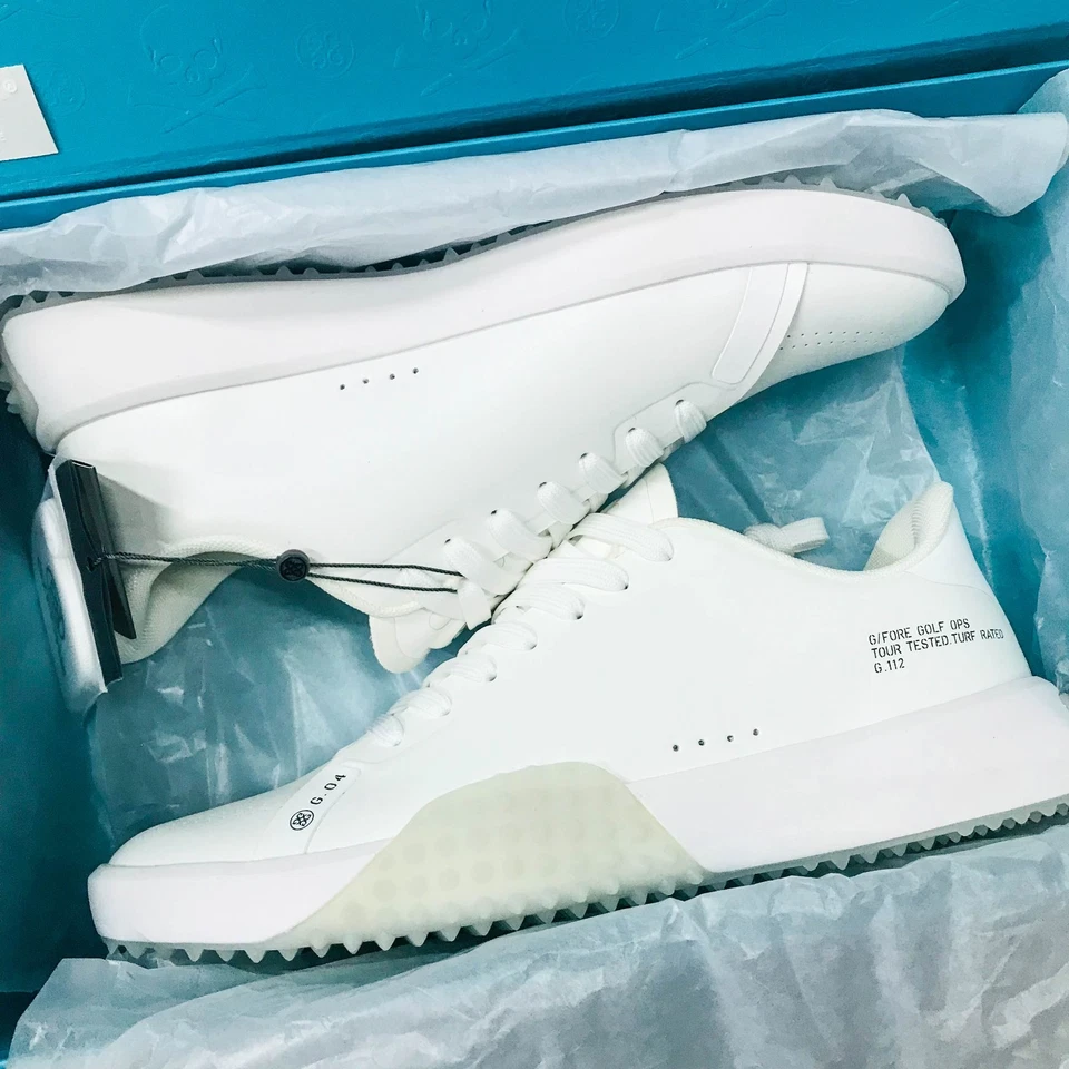 New G/FORE MEN'S G.112 Snow/Nimbus Golf Shoes White PU Leather Sneakers SZ 10-12 - Image 2 of 4