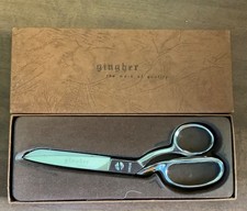 Gingher 8 Dressmaker Chrome knife edge bent Scissors Trimmers Shears Brazil box