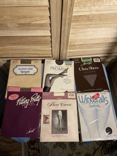 Lot Of 10 Pairs Of Queen Short Pantyhose s Mixed Colors Brands Vintage NEW