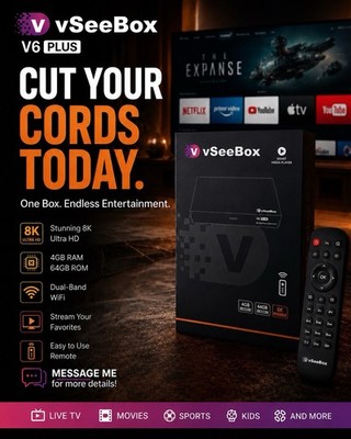 vSeeBox V6 Plus Android Streaming Box | 8K Ultra HD