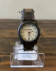 Vintage Timex Expedition Watch Women 32mm Indiglo Date Leather Nylon #4.18