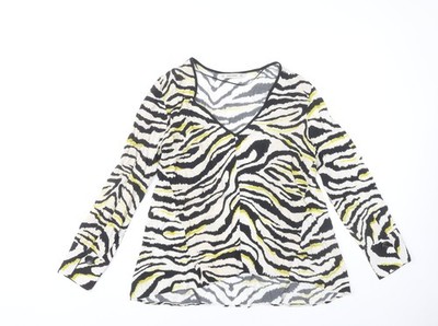 Zara Basic Damen Bluse Mehrfarbig Animal Print S Viskose Tunika