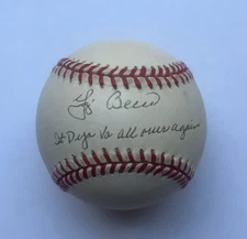 Yogi Berra Signed OAL Baseball Deja Vu All Over Again Inscription Beckett BAS