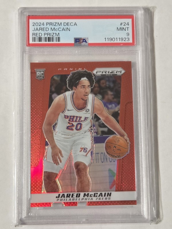 2024 Prizm Deca - Jared McCain #24 Red Prizm /199 (RC) PSA 9 - OKC!