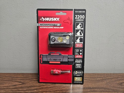#ad HUSKY 2200 Lumens Dual Power Autofocusing Headlamp New $37.99