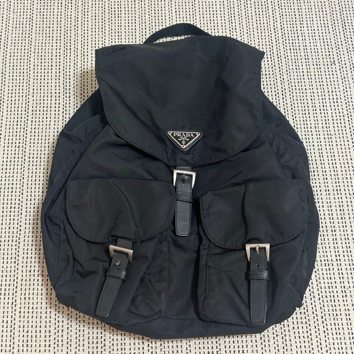 PRADA nylon backpack triangular logo From Japan - image 1