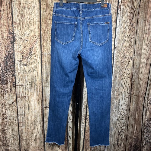 Seven 7 Women’s Dark Wash Skinny Denim Blue Jeans Size 6 Stretch Raw Hem - Picture 2 of 14