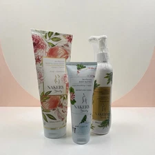 3 pc lot Nakery Beauty Set Body Wash+SkinToning Body Butter+Oil To Foam Cleanser