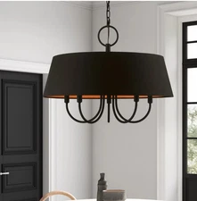 Livex Lighting Palma 5 Light 23” Taper Candle Drum Chandelier Ships Same Day