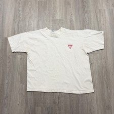 Vintage Guess Logo Shirt Men's Medium BOXY White 90s Cropped Fit 1990s USA