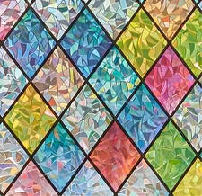 Window Privacy Film Stained Glass Decorative Rainbow Window Cling 3D Static Clin