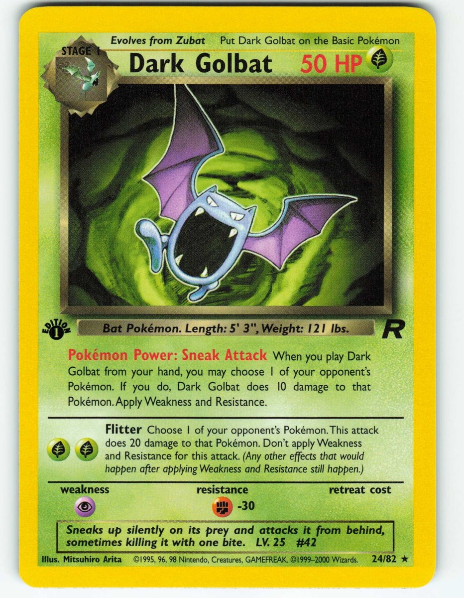 Dark Golbat - 1st Edition - 24/82 Team Rocket - Pokémon TCG - 2000