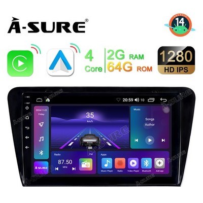 Autoradio 2+64GB Android 14 CarPlay GPS Navi WiFi Für SKODA Octavia III 5E5 5E6