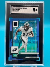 A.J. Brown Panini 2022 Clearly Donruss Purple 60/175 SGC 9