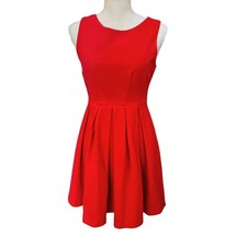 Lulus Women's Red Sleeveless Dress with Pleated Bottom