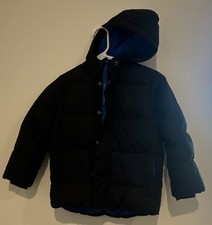 Amazon Essentials Boys Hooded Puffer Jacket Black Blue XS 4-5