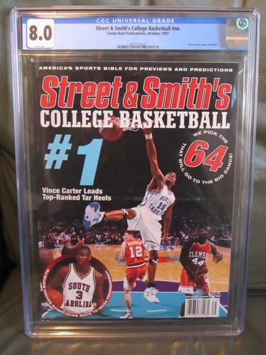 Vince Carter CGC 1 Of 1 Street & Smiths College Oct. 1997 Tar Heels ROOKIE Mag.