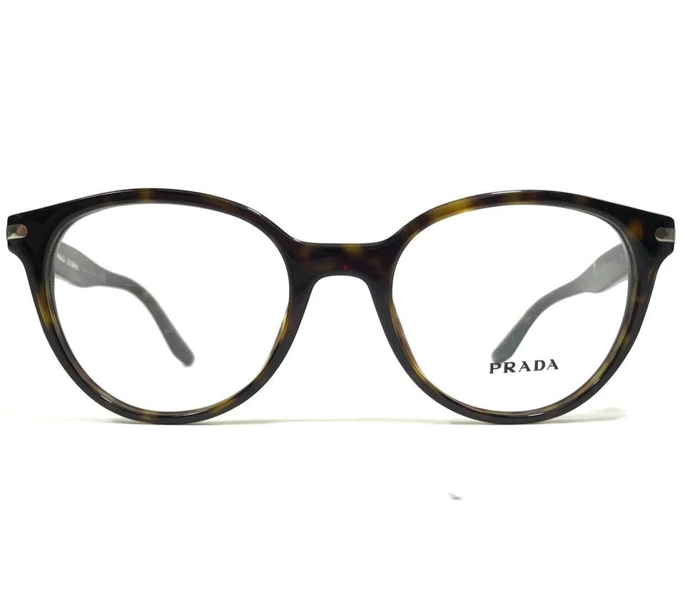Monturas de gafas PRADA VPR 07T 2AU-1O1 marrón tortuga borde completo redondo 50-19-140 Foto 2 de 4