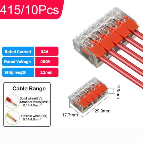 Orange Wire Connector Universal Type Push-in Terminal Blocks Fast Connector - Picture 16 of 17