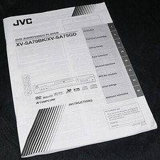 JVC XV-SA70BK / XV-SA75GD DVD AUDIO VIDEO PLAYER ORIGINAL INSTRUCTIONS MANUAL