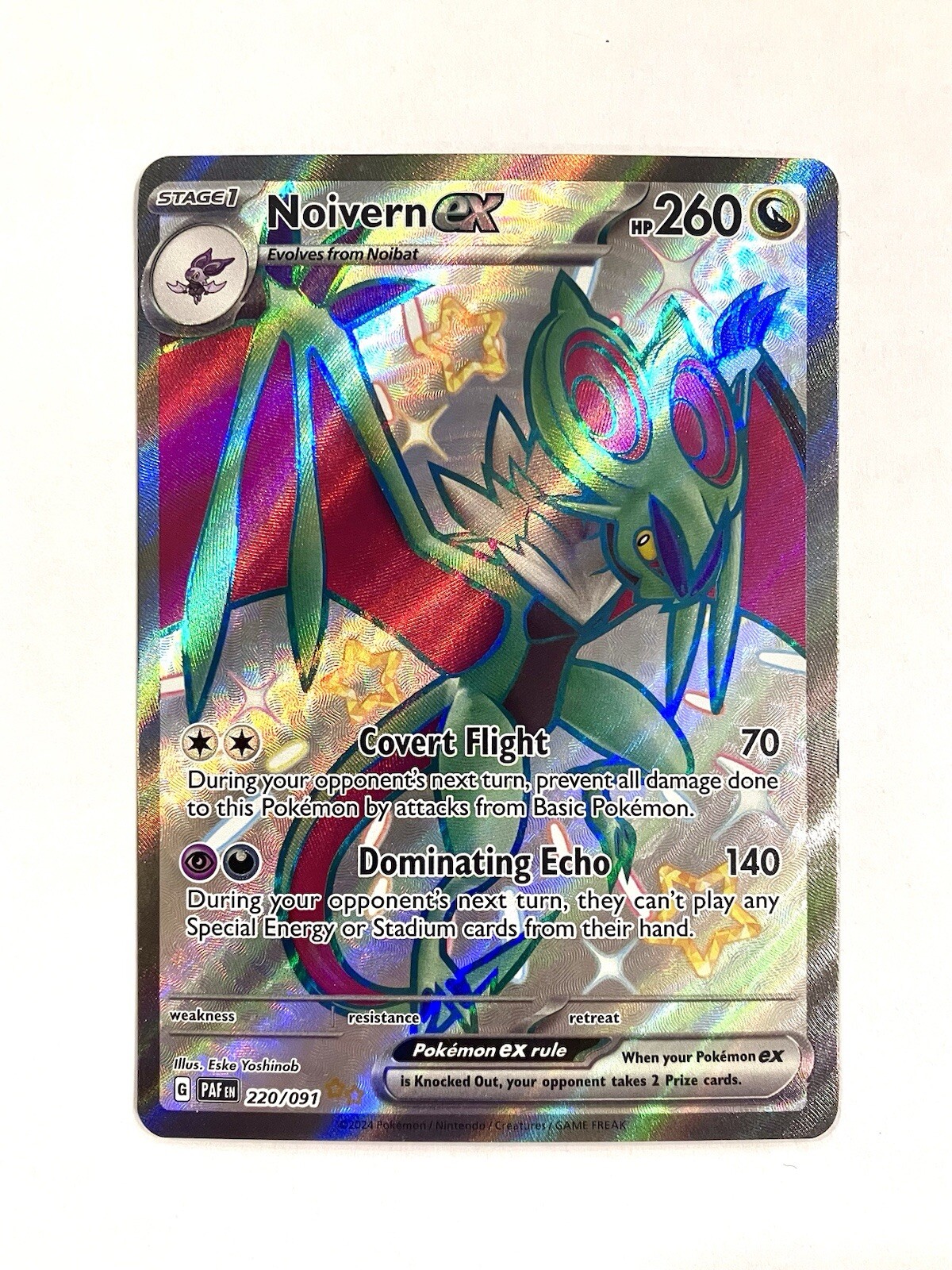Noivern EX 220/091 Paldean Fates Full Art Shiny Ulta Rare Holo Pokemon TCG NM