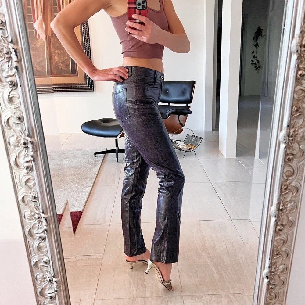 GUESS Snake Print Faux Leather Bootcut Pants Size 27