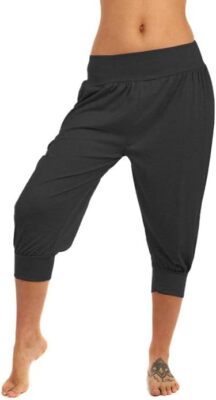 Damen 3/4 Harem Baggy Shorts Frauen Uni Cropped Ali Baba Hose Pants 8-16