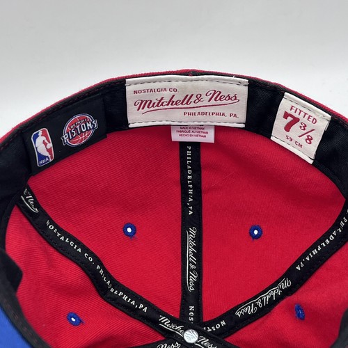 Mitchell Ness Detroit Pistons Fitted 7 3/8 Retro Hat Cap NBA - Picture 9 of 11
