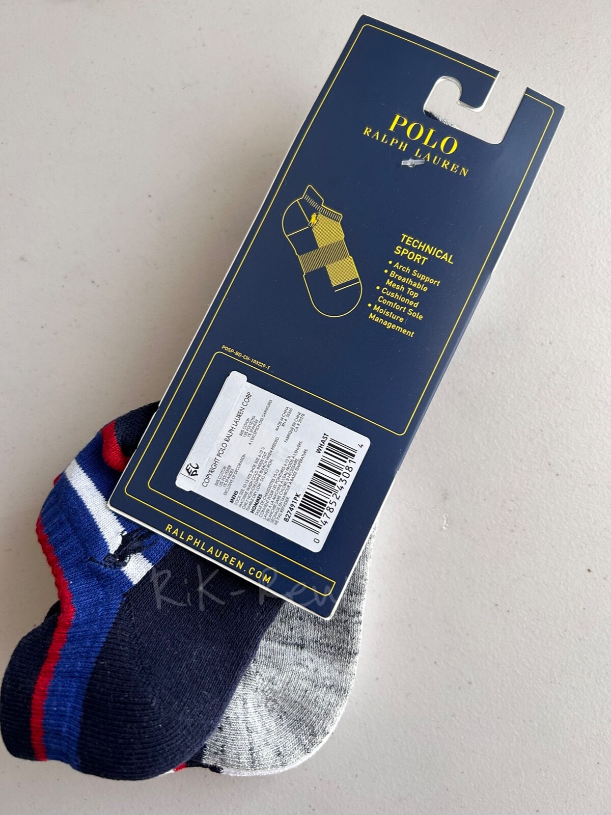 Polo Ralph Lauren Calze Basse Tecniche Sport Uomo 3 Paia Pony Americana