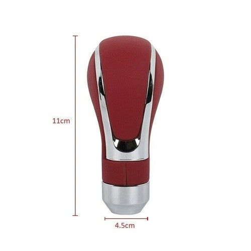 Red Leather Automatic Auto Car Gear Stick Shift Knob Shifter Lever Universal - Picture 7 of 8