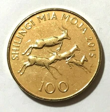 2015 Tanzania Coin 100 shillings Antelope Deer Animal Wildlife