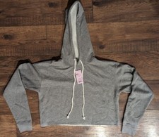 Wild Fable Heather Gray Women's Cropped Soft Sweatshirt Raw Hemline Size XS NWT