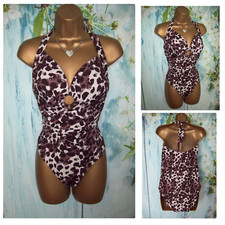 LADIES NEXT SWIMSUIT PLUS SIZE 22, Animal Leopard Print Halter Control swimsuit