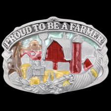Proud ToBe A Farmer American Agriculture Belt Buckle New Old Stock 