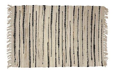 NEW Sturbridge 30" x 50" Cotton Rag Throw Rug in Black 100% Cotton Hand Woven