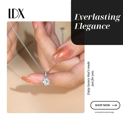 Snowflake Drop 1ct/2ct Necklace Diamond Test Certified Lab-grown VVS1/D/Excellen - Picture 3 of 10