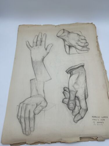 1930s ARTWORK LOT BY MARCINE LIPPER.HANDS AND FEET.HAND DRAWN