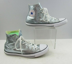 Unisex Converse Plata Altas Con Cordones Zapatos Talla: M9/W 11 | eBay