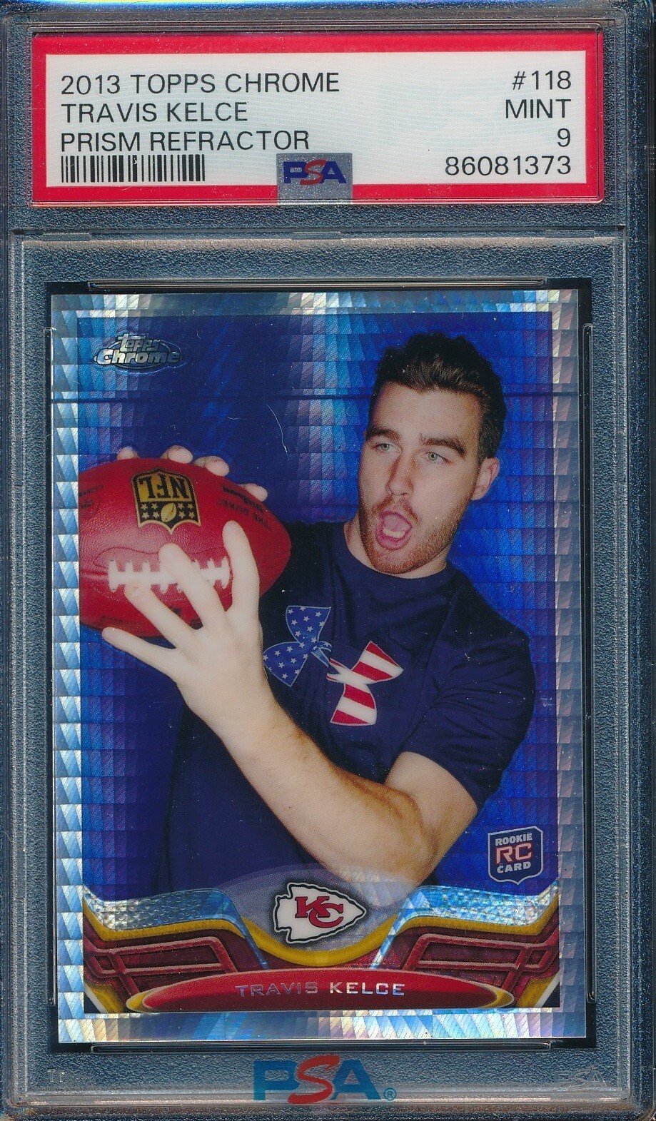 2013 Topps Chrome Travis Kelce Rookie RC Prism Refractor /260 PSA 9 Chiefs Pop41