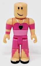 Roblox 2.5" figure Lady Woman pink w/ heart necklace design Jazwares
