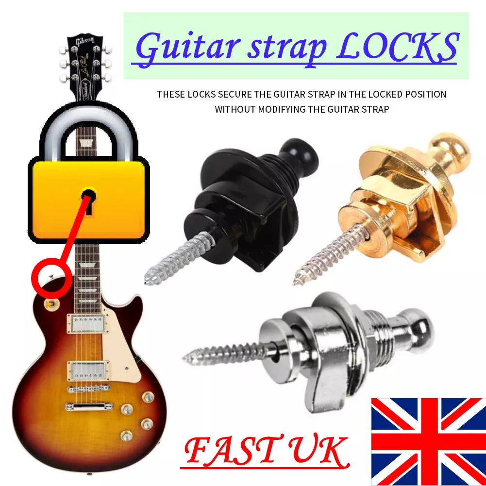 Strap Locks Guitar Locking Buttons Fasteners Screw Bolt Electric Bass Les Paul