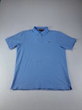 Vineyard Vines Polo Shirt Mens Medium Blue Cotton Whale Short Sleeve Shep & Ian