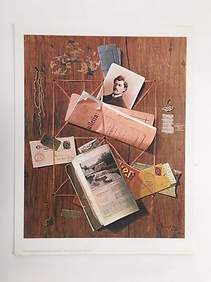 JOHN PETO, 'BRIEFSTÄNDER, 1885', SELTENER AUTHENTISCHER KUNSTDRUCK AUS DEN 19...