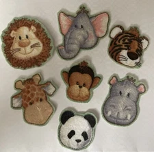 7 Tiny Jungle Baby Animals- Iron On fabric appliques