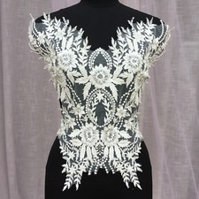 Sale Girls Clothing Skirts Applique Wedding Dress Motif Large Beaded Trim 1 PC