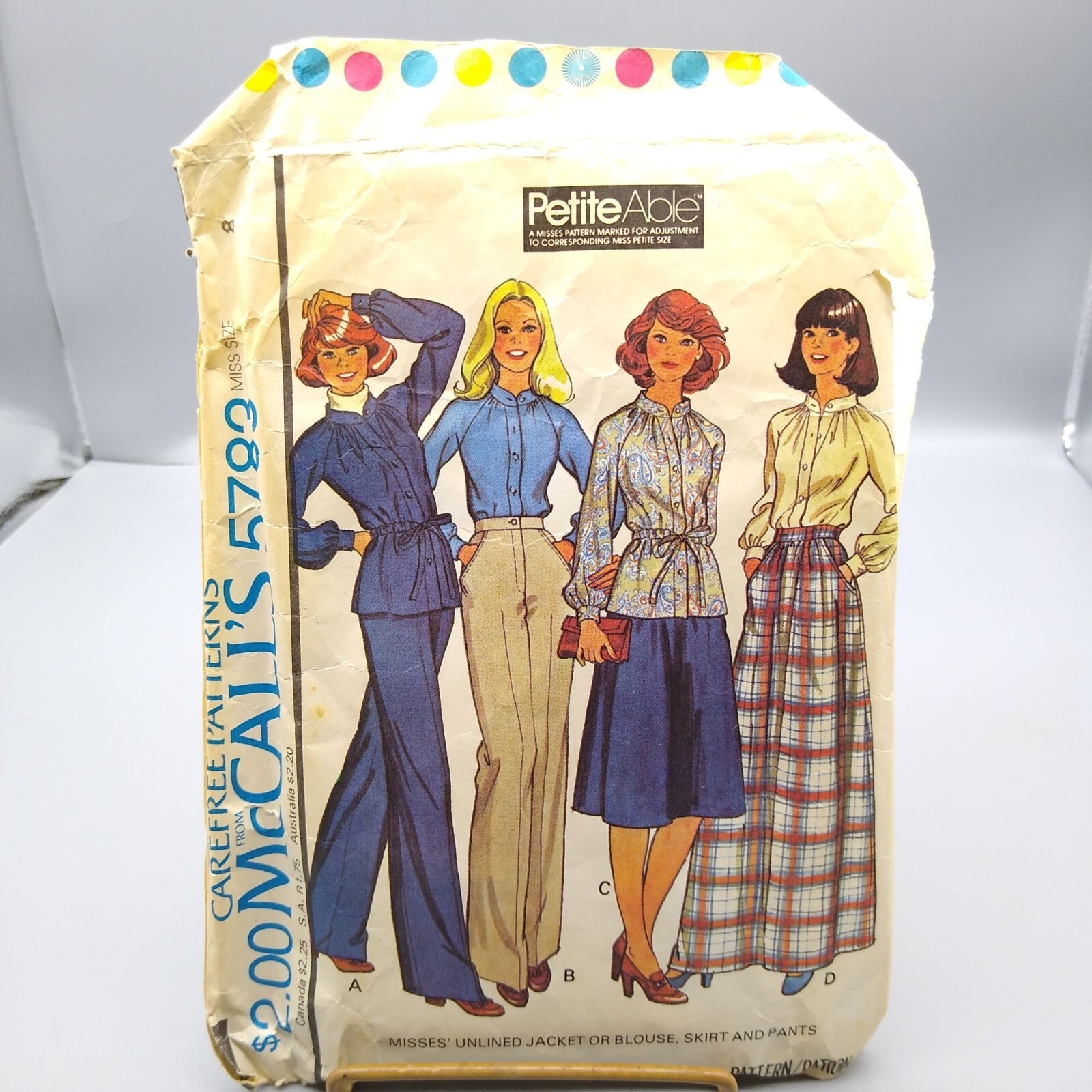 Vintage Sewing PATTERN McCalls 5783, Misses Carefree 1977 Jacket or ...